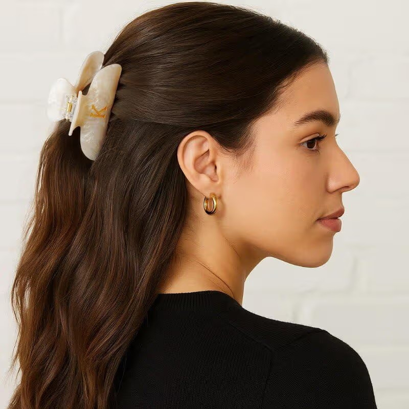 Christmas Gifts for Grandkids Teens - Initial Cute Hair Clips, Hair Claw Clips, Fashion Glitter C... | Amazon (US)