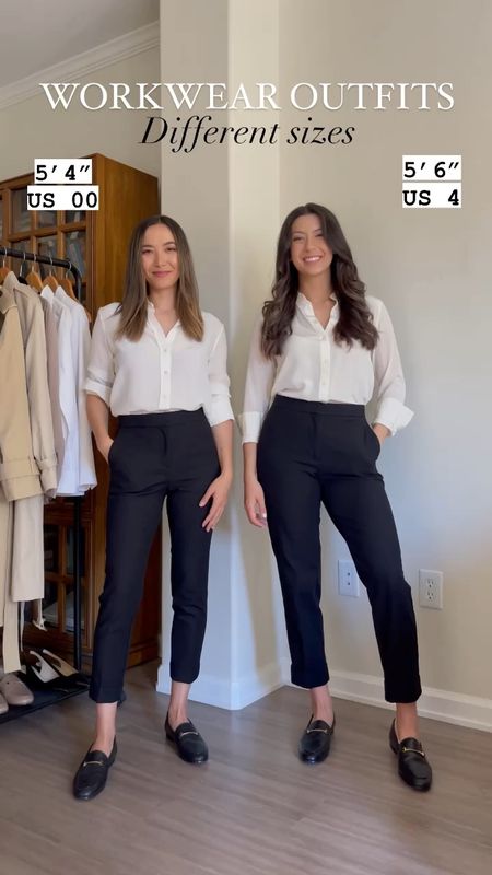 Same work styles/outfits, different sizes 
Jasmine: 5’4” and size 00/00P bottoms m
Irene: 5’6” and 4 bottoms
Outfit 1: 
Jasmine: Everlane silk blouse 0, ann Taylor pants 00P
Irene: Boden silk blouse xs / Ann Taylor pants wearing a 2 curvy but 0 curvy would most likely fit her better [reg pants didn’t fit]

Outfit 2: Same pants 
Jasmine: Lilysilk cashmere sweater small 
Irene: sold out Everlane cashmere crew, linked similar at Jcrew 

Outfit 3: 
Jasmine: Ann Taylor blazer 00
Irene: wearing my Nordstrom blazer - she would be a size small 

Outfit 4:
Jasmine: Nordstrom cardigan size xs 
Irene: old cardigan, wears a size small in her Nordstrom cardigans 

Outfit 5:
Jasmine: Lilysilk blouse xs / Boden trouser work pants size 2 [wearing the smallest size—fits a little big]
Irene: wearing my old silk blouse & my Boden trouser work pants that are a size 2, but 4 would fit best 

Work outfits / business casual / teacher outfits / 

#LTKunder100 #LTKworkwear #LTKstyletip
