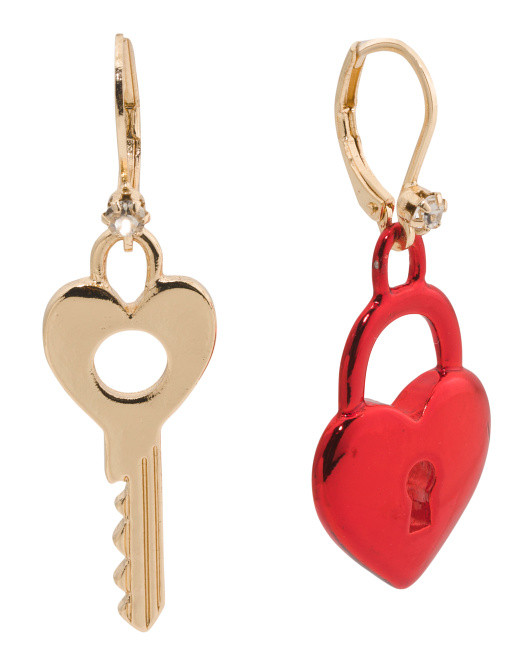 Lock And Key Mismatched Earrings | TJ Maxx