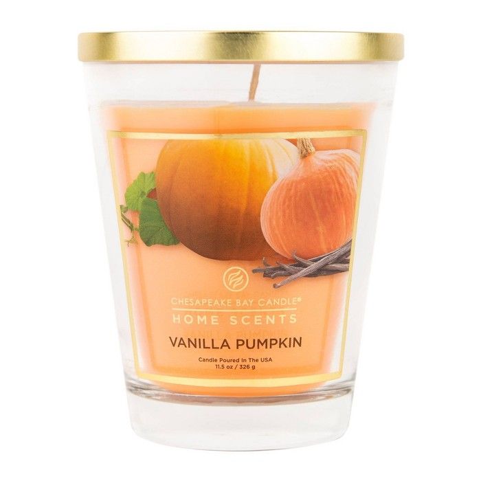 11.5oz Glass Jar Candle Vanilla Pumpkin - Home Scents by Chesapeake Bay Candle | Target