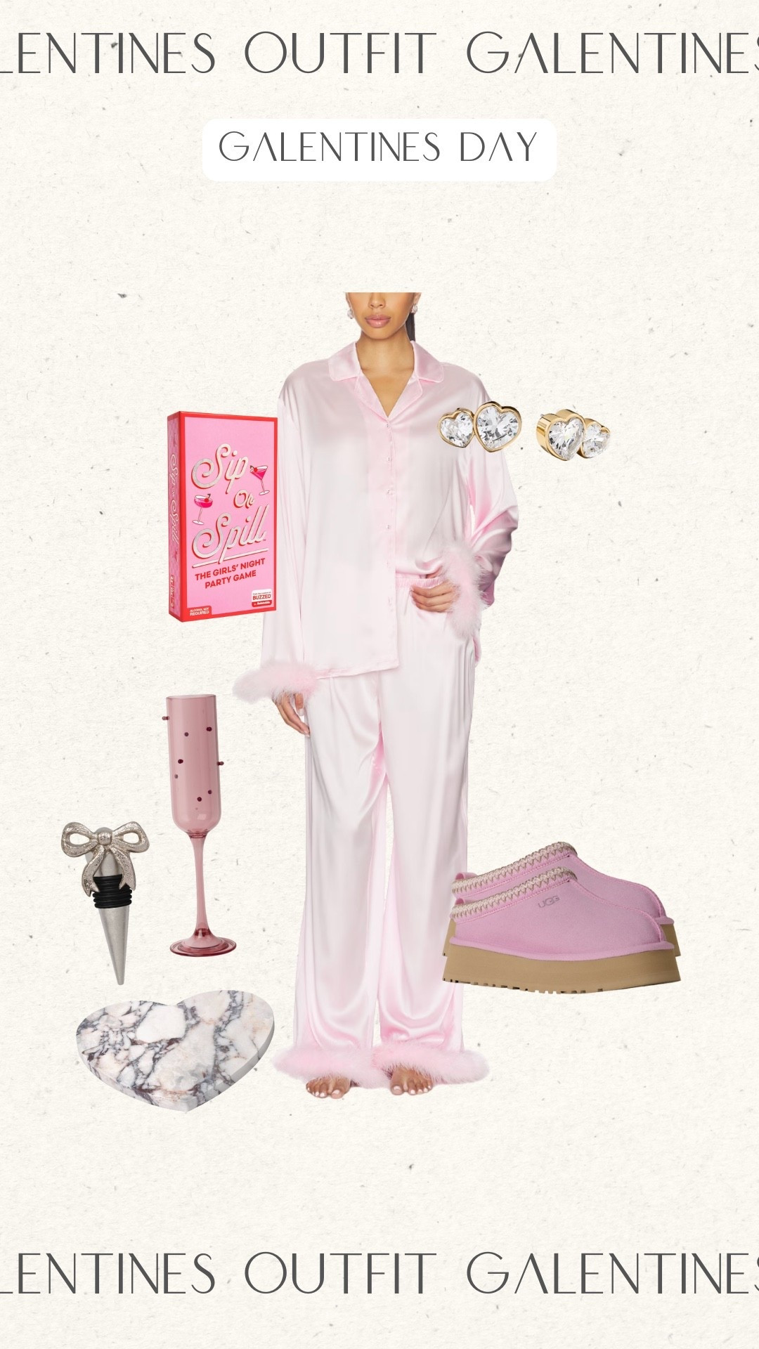 Galentine’s Day in outfit inspo!

Silk pajamas, feather pjs, girls night, Valentine’s Day 

#LTKSeasonal #LTKPetite #LTKValentine