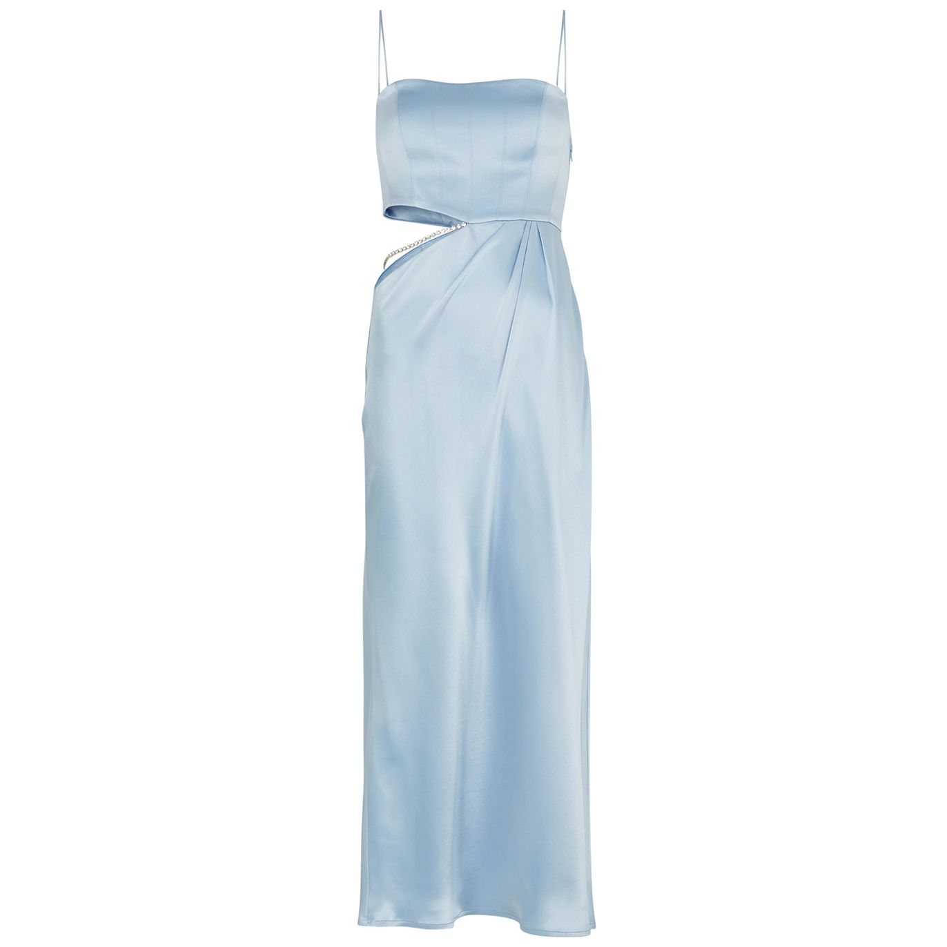 Nafsika Skourti Carla Blue Cut-out Satin Dress - Light Blue - 10 | Harvey Nichols (Global)