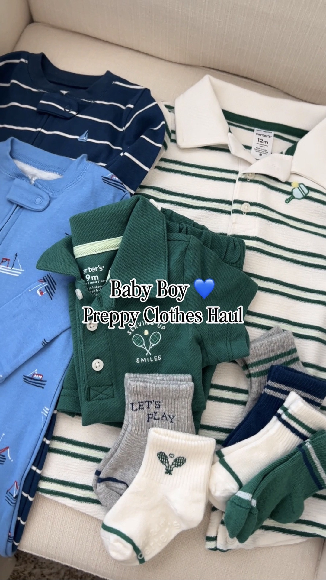 A little preppy baby boy clothes haul for my future mini country club member 🎾💙 Everything is on sale right now, but sizes are already starting to sell out! I found the cutest striped polos, nautical sleepers, tennis details, and classic navy/green pieces that feel perfect for summer into early fall.

Preppy baby boy clothes, baby boy outfit ideas, classic baby boy style, Carter’s baby clothes, baby boy polo outfit, tennis baby outfit, nautical baby boy sleeper, green and navy baby clothes, baby boy summer outfits, affordable baby clothes on sale, baby boy clothing haul, cute baby boy outfits, 9 month baby clothes, 12 month baby clothes

#LTKBaby #LTKKids #LTKSaleAlert