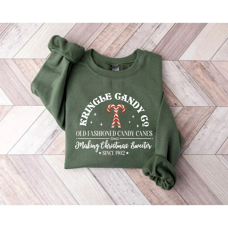 Retro Christmas Sweatshirt, Kringle Candy Co. Shirt, Christmas Candy Sweatshirt, Candy Cane Chris... | Walmart (US)
