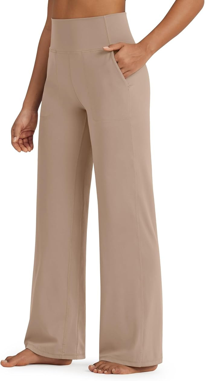 G4Free BareFeel High Stretch Yoga Pants Women Soft High Waisted Casual Wide Leg Pants with Pocket... | Amazon (US)