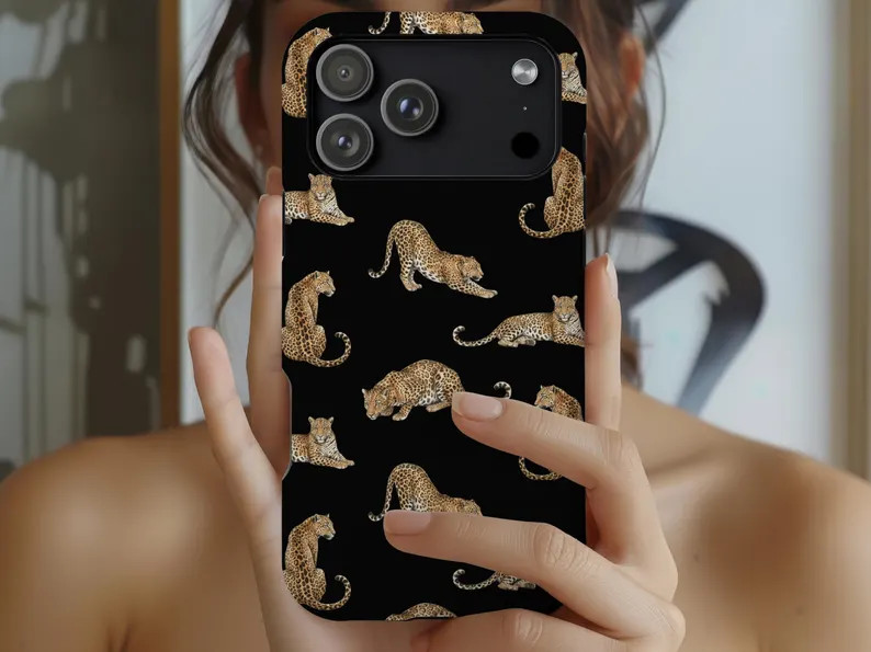 Leopard Magsafe iPhone Case, Animal Print Phone Cover, Wild Cat Aesthetic, Protective iPhone Case... | Etsy (US)