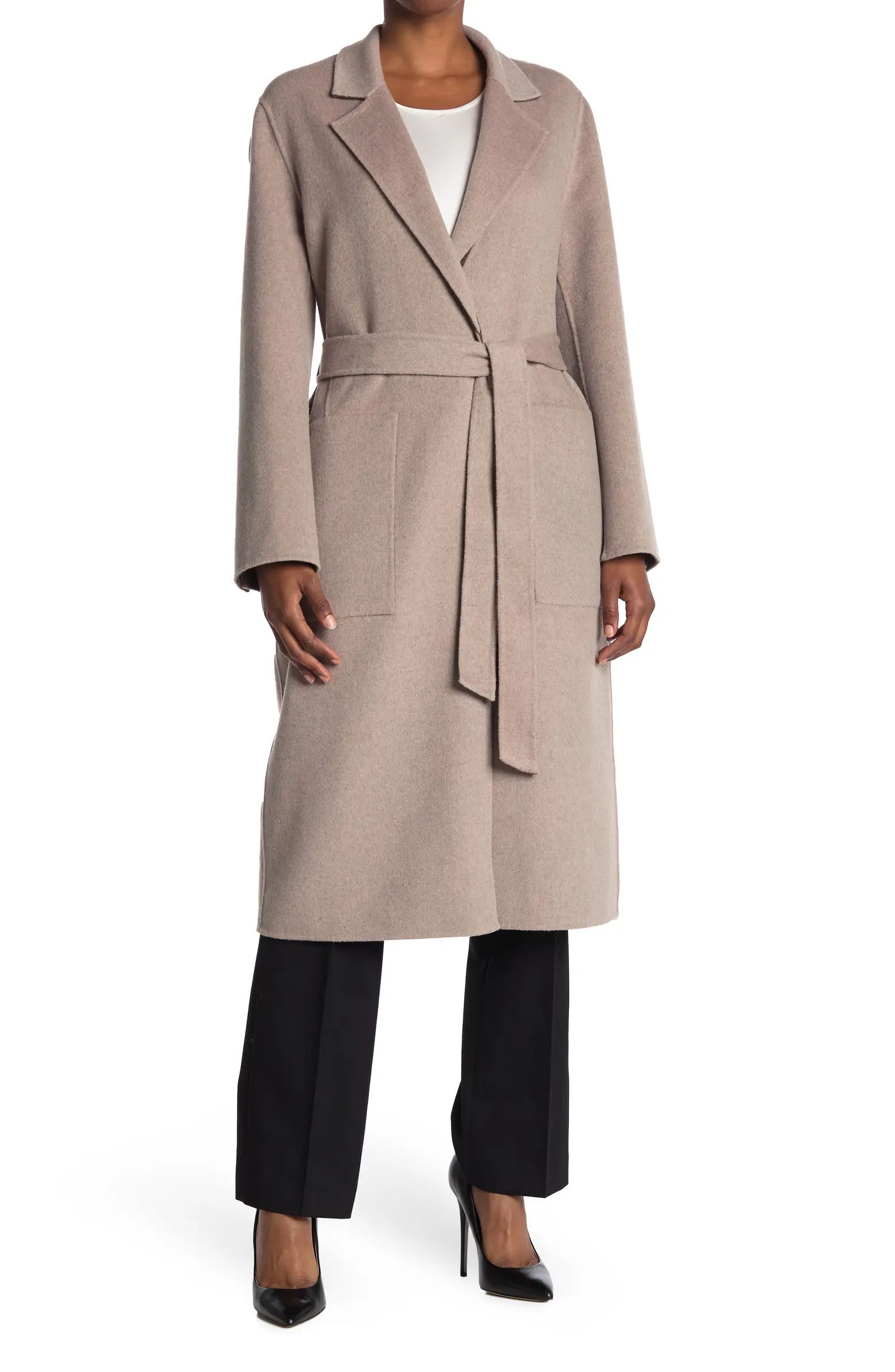 Elyse Reversible Tie Waist Wool Blend Coat | Nordstrom Rack