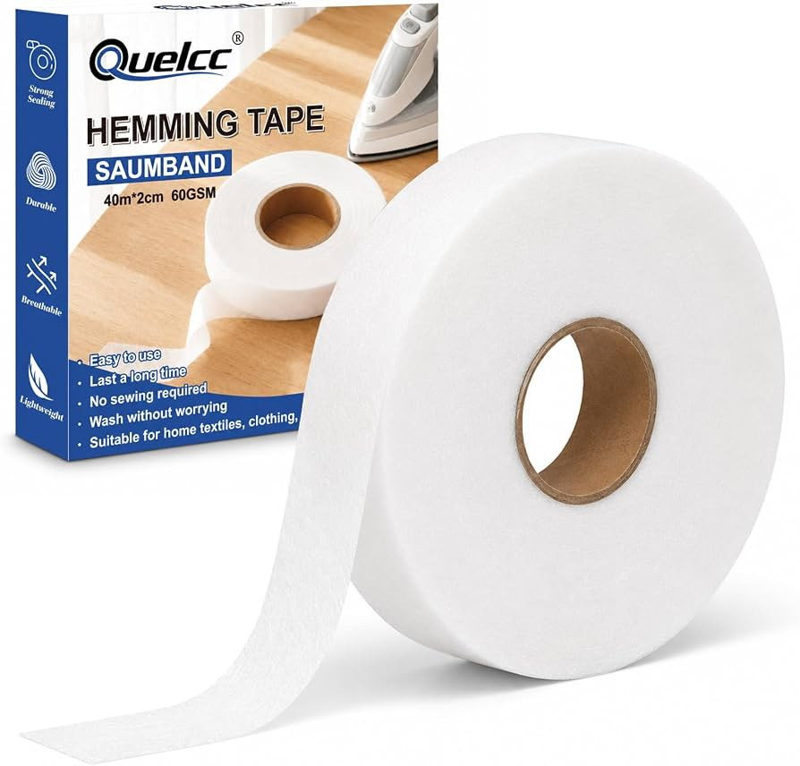 Hemming Tape 40 Metres 60GSM No Sew Iron on Hem Tape Wonder White Web Fabric Adhesive Tape Extra ... | Amazon (UK)