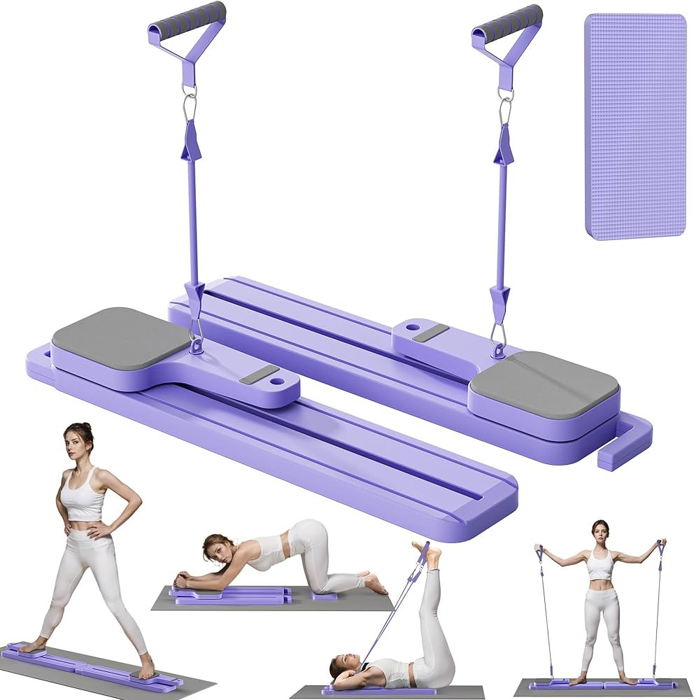 Pilates Board with Resistance Bands, 7-in-1 Foldable Pilates Reformer Set, Pilates Reformer Machi... | Amazon (US)