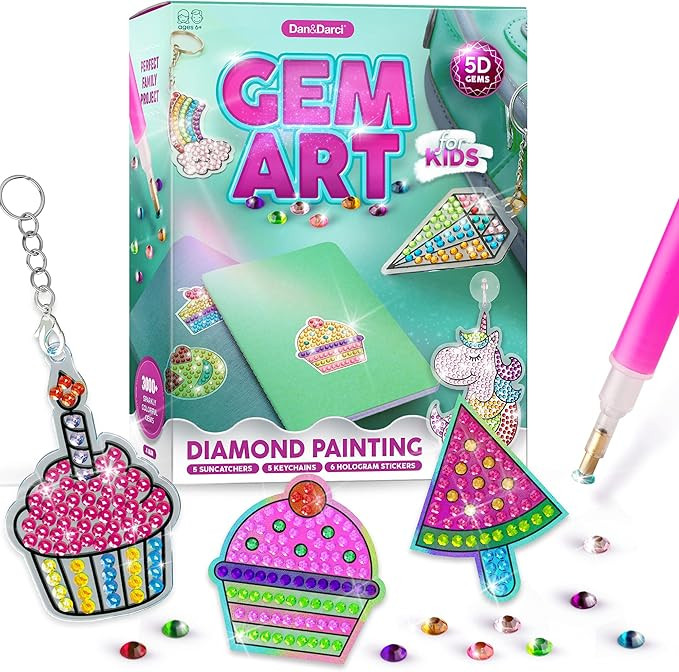 Gem Art, Kids Diamond Painting Kit - Big 5D Gems - Arts and Crafts for Girls and Boys Ages 6-12 -... | Amazon (US)