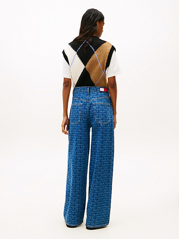 Spell-Out Mid Rise Loose Jeans | Blue | Tommy Hilfiger | Tommy Hilfiger UK
