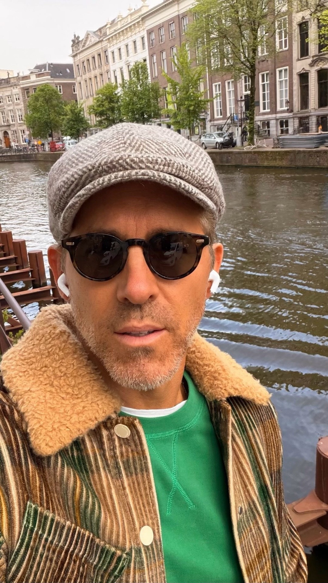 Ryan Reynolds in Amsterdam wearing Thom Browne sunglasses and a Sunspel sweatshirt

#LTKootd #LTKOver40 #LTKMens