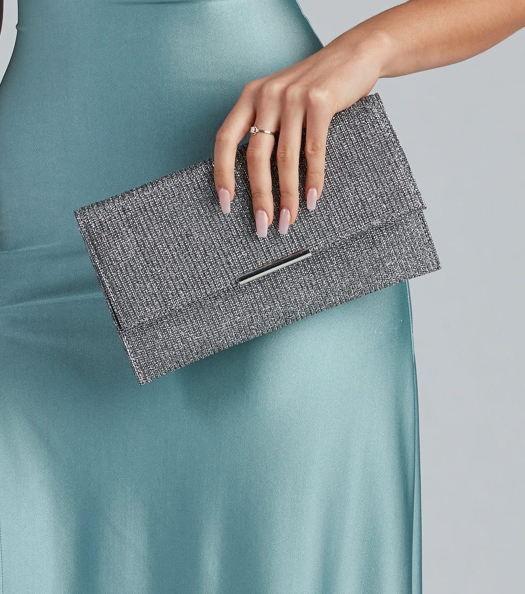 All That Shine Glitter Mesh Clutch | Windsor Stores