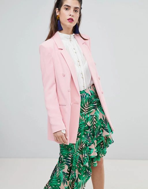 River Island Double Breasted Oversized Blazer | ASOS US