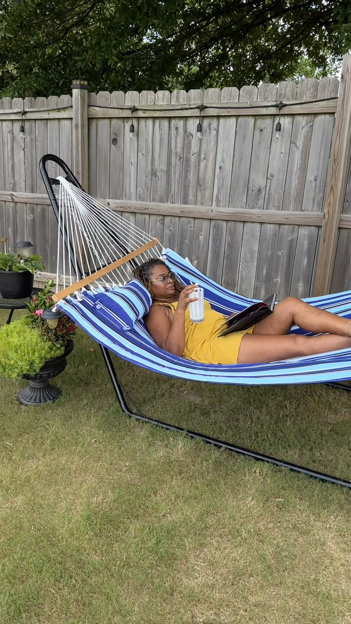 Backyard Bliss with Sunnydaze Hammock
Hey y’all hey. I found the perfect spot in our backyard for this hammock from @sunnydazedecor 🌞 🍹📚 It's you, a cocktail, a good book, and total summer vibes. Setup was a breeze, and now my backyard is a paradise! The ultimate summer chill—comfy, stylish, and ships for free! 🏡✨ Trust me, you need this in your life. Comment “hammock” for the link and thank me later. @shop.LTK #likeit @like.it@uniquedbysherita