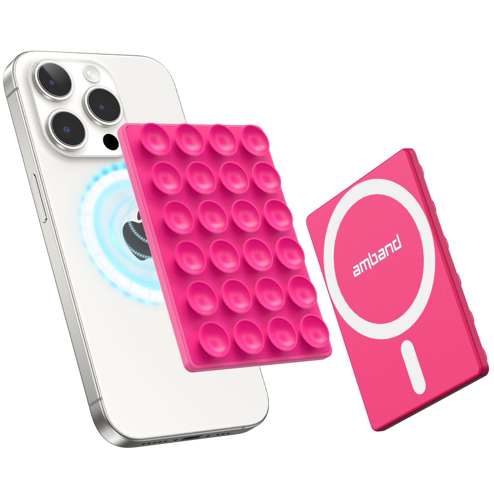 amBand Magnetic Suction Phone Mount for MagSafe Case, Silicone Sticky Grip Secure Holder for iPho... | Amazon (US)