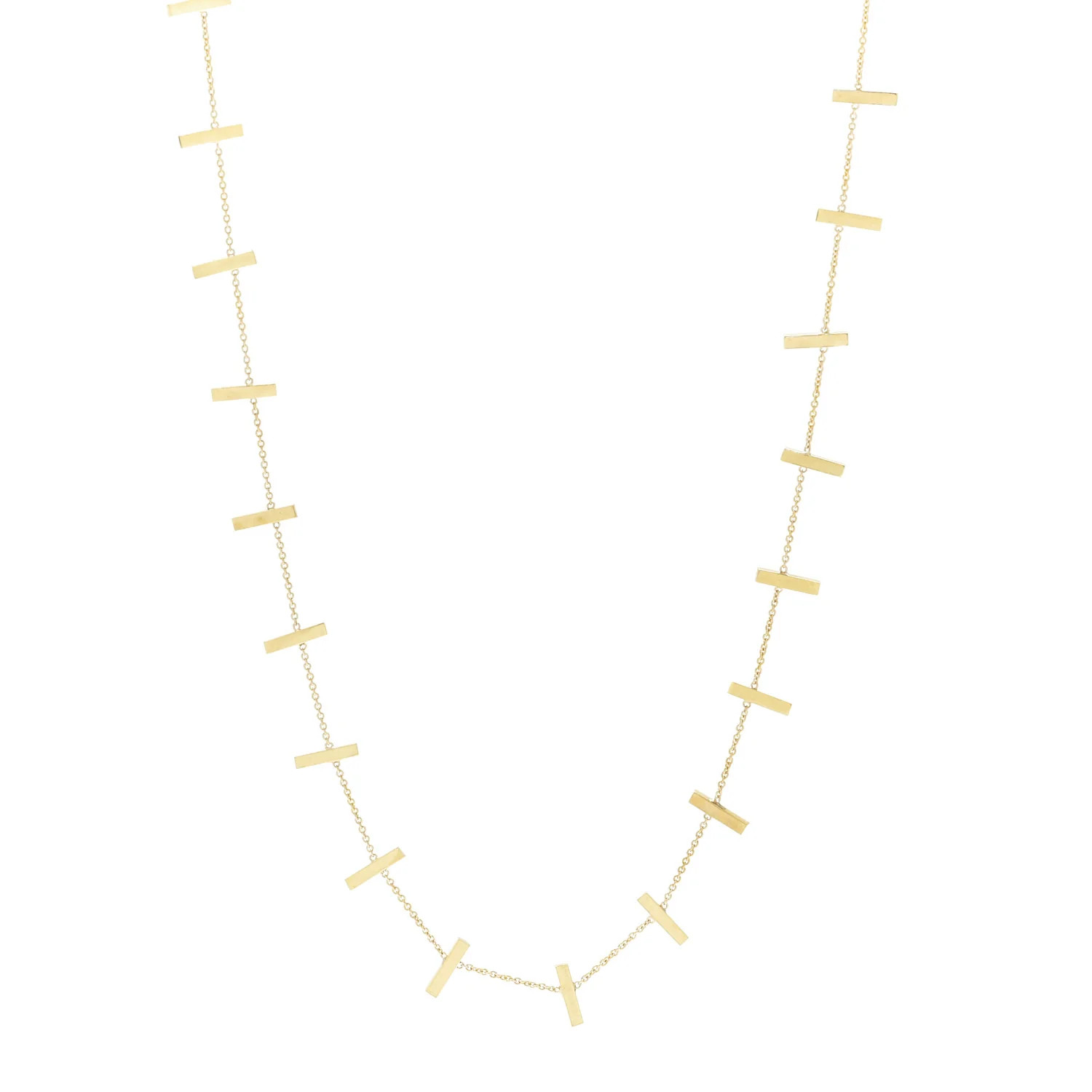 18K Yellow Gold Cross Bar Necklace | FASHIONPHILE (US)