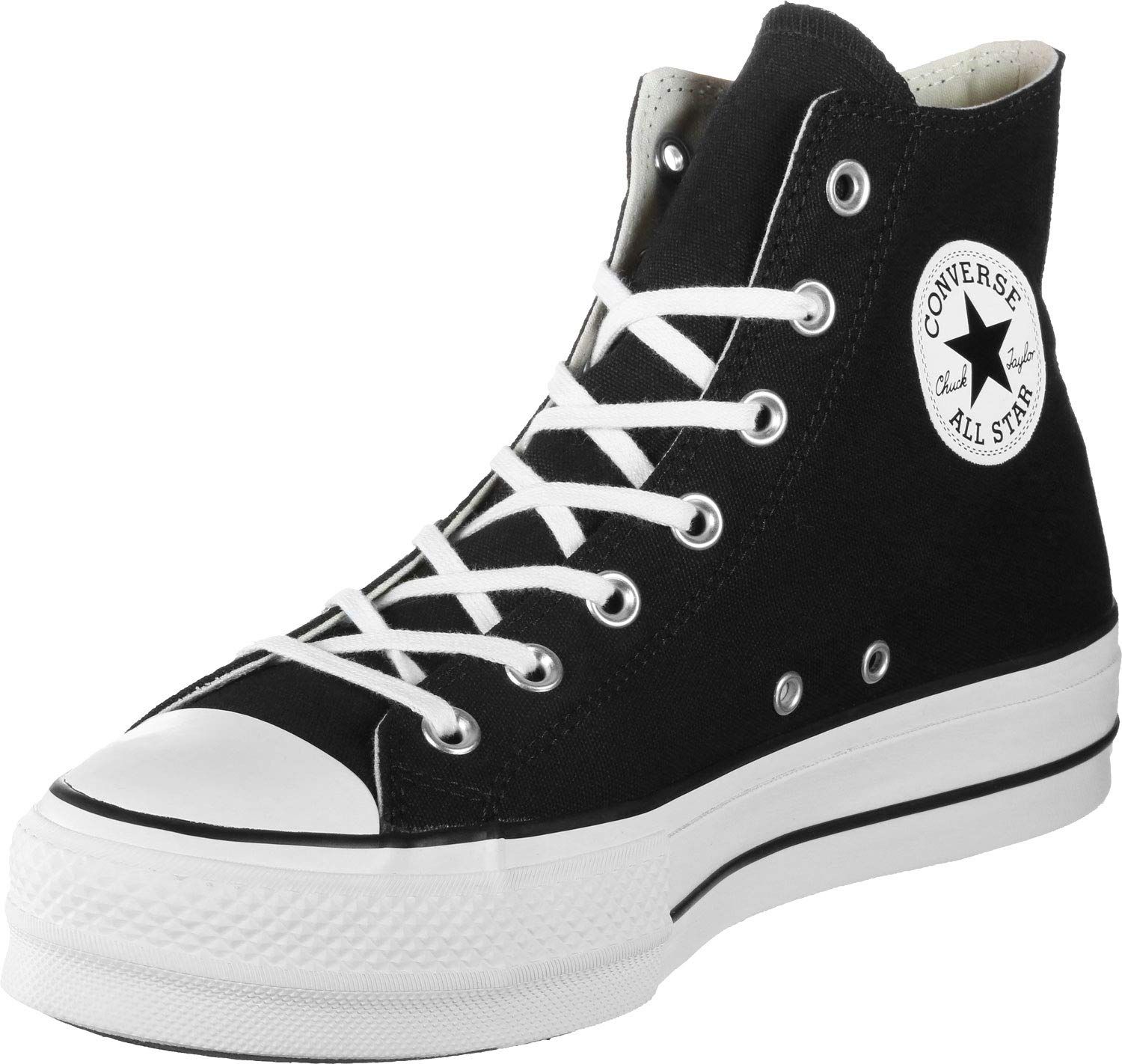Converse Women's CTAS Lift Hi Black/White Sneaker | Amazon (US)