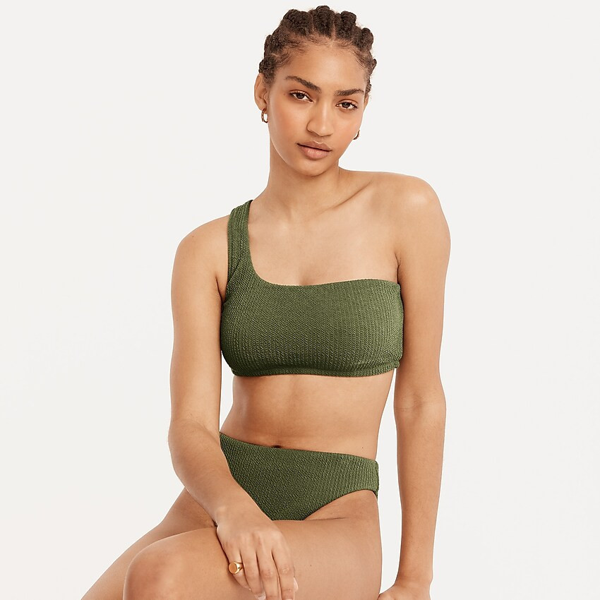 Textured one-shoulder bikini top | J. Crew US