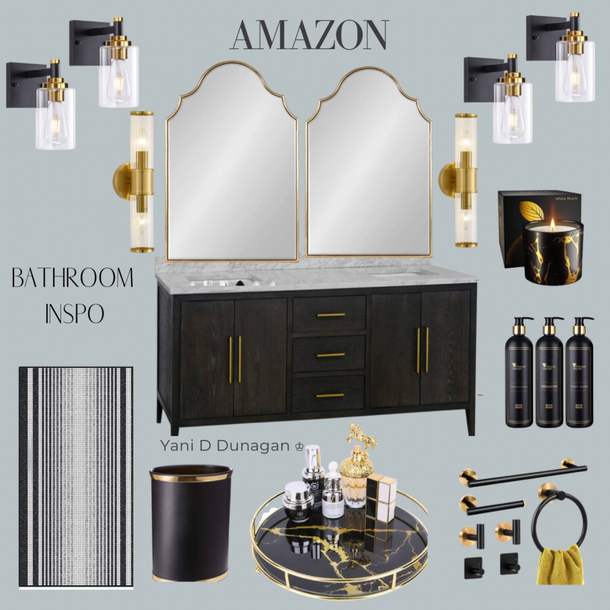 AMAZON BATHROOM INSPO
Double Vanity, Mirrors, Light Fixtures 
Rugs, Accessories.
Bathroom Style, Bathroom Decor


#LTKhome #LTKstyletip