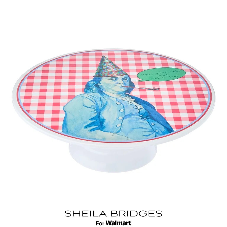 Sheila Bridges Philadelphia Collection 12" Benjamin Franklin Cake Stand, Multicolor | Walmart (US)