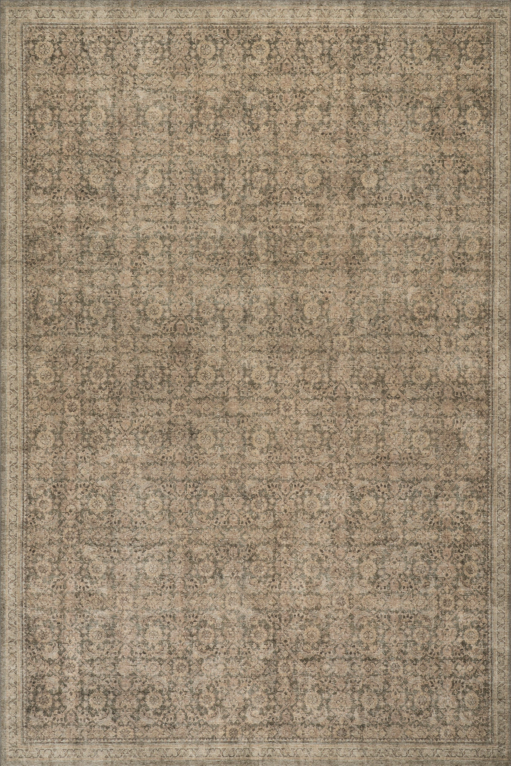 Green Morristown Antiqued Jute-Blend 6' 7"" x 9' rug | Rugs USA