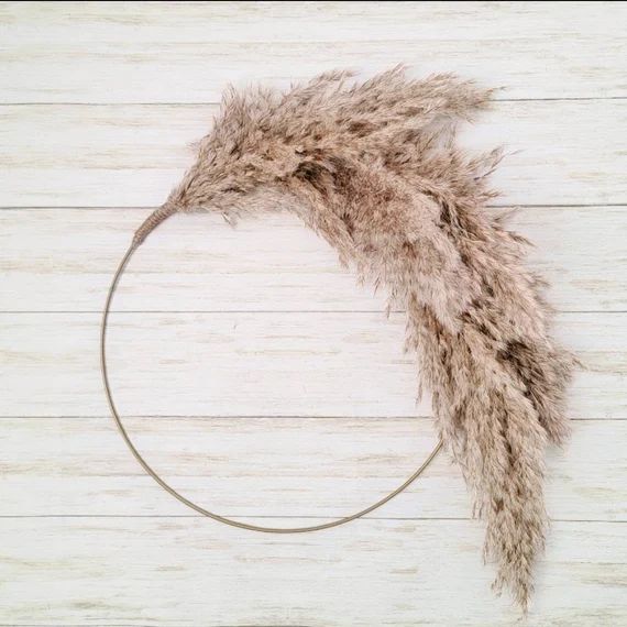 Boho Pampas Fall Hoop Wreath Minimalist Modern Farmhouse | Etsy | Etsy (US)