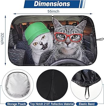 Windshield Sun Shade - Car Sun Shade Windshield, Cute Reflector Sunshade Offers Ultimate Protecti... | Amazon (US)