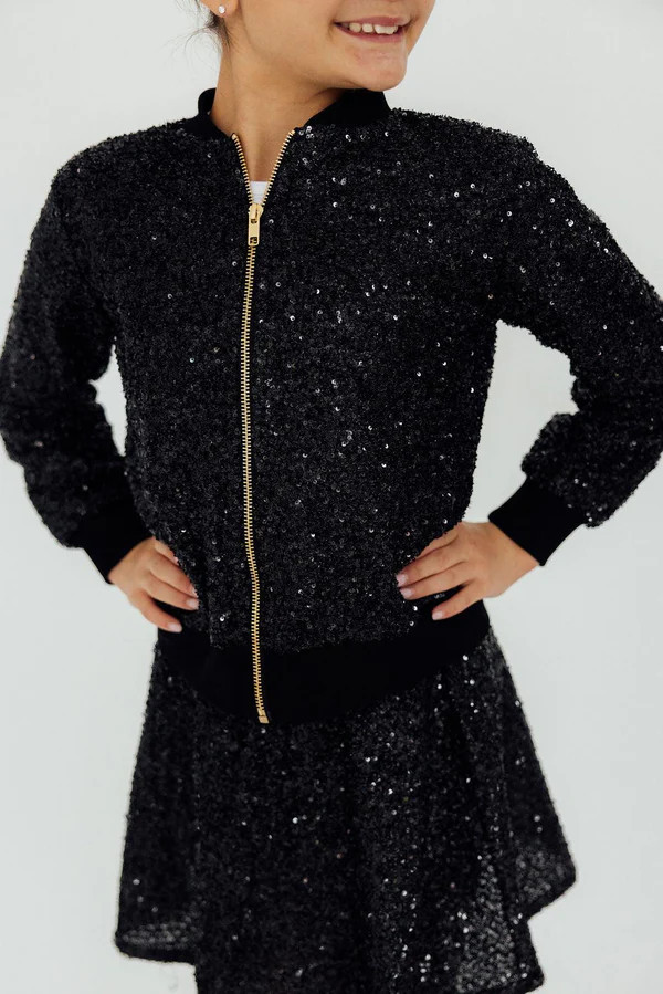 Black Sequin Jacket | Mila & Rose