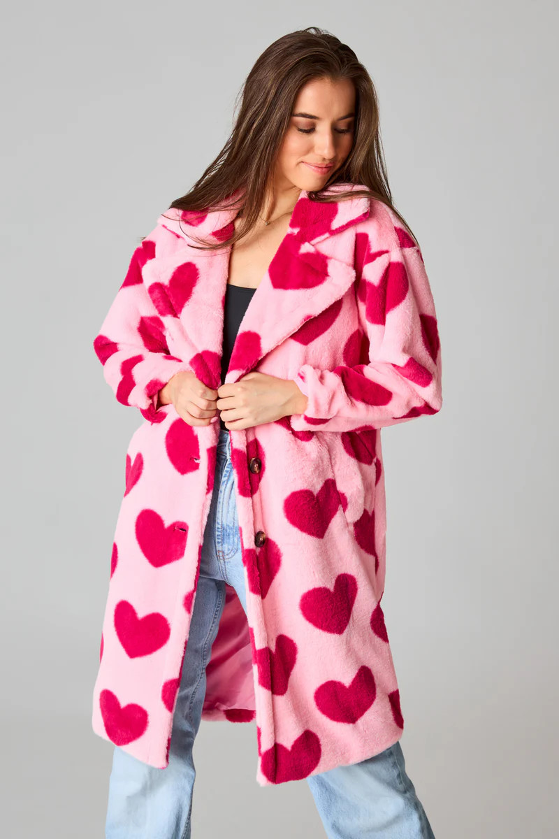 BuddyLove | Zoey Oversized Faux Fur Coat | Blossom | BuddyLove