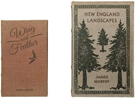 Creative Co-Op MDF & Canvas Book, Set of 2 New England Landscapes Storage Box, Multi Color, 2 | Amazon (US)