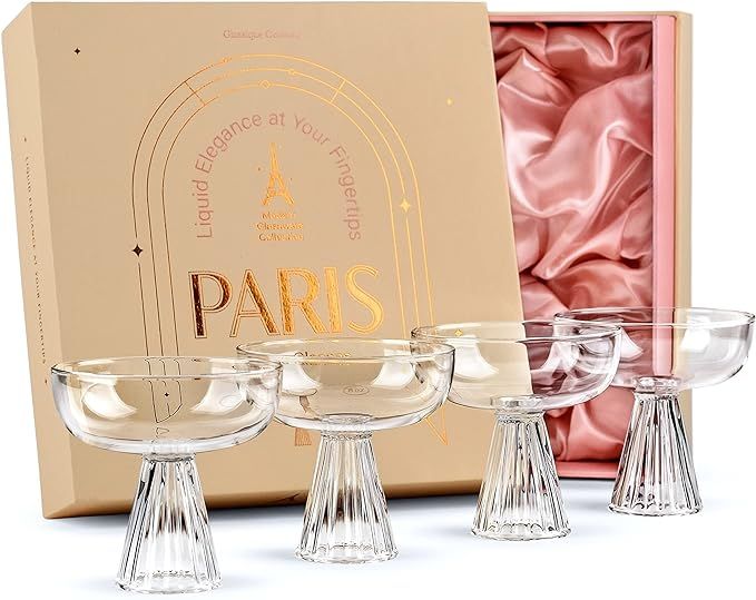 Paris Coupe Cocktail and Champagne Glasses for Daiquiri, Sidecar, Gimlet and Classic Bar Drinks |... | Amazon (US)
