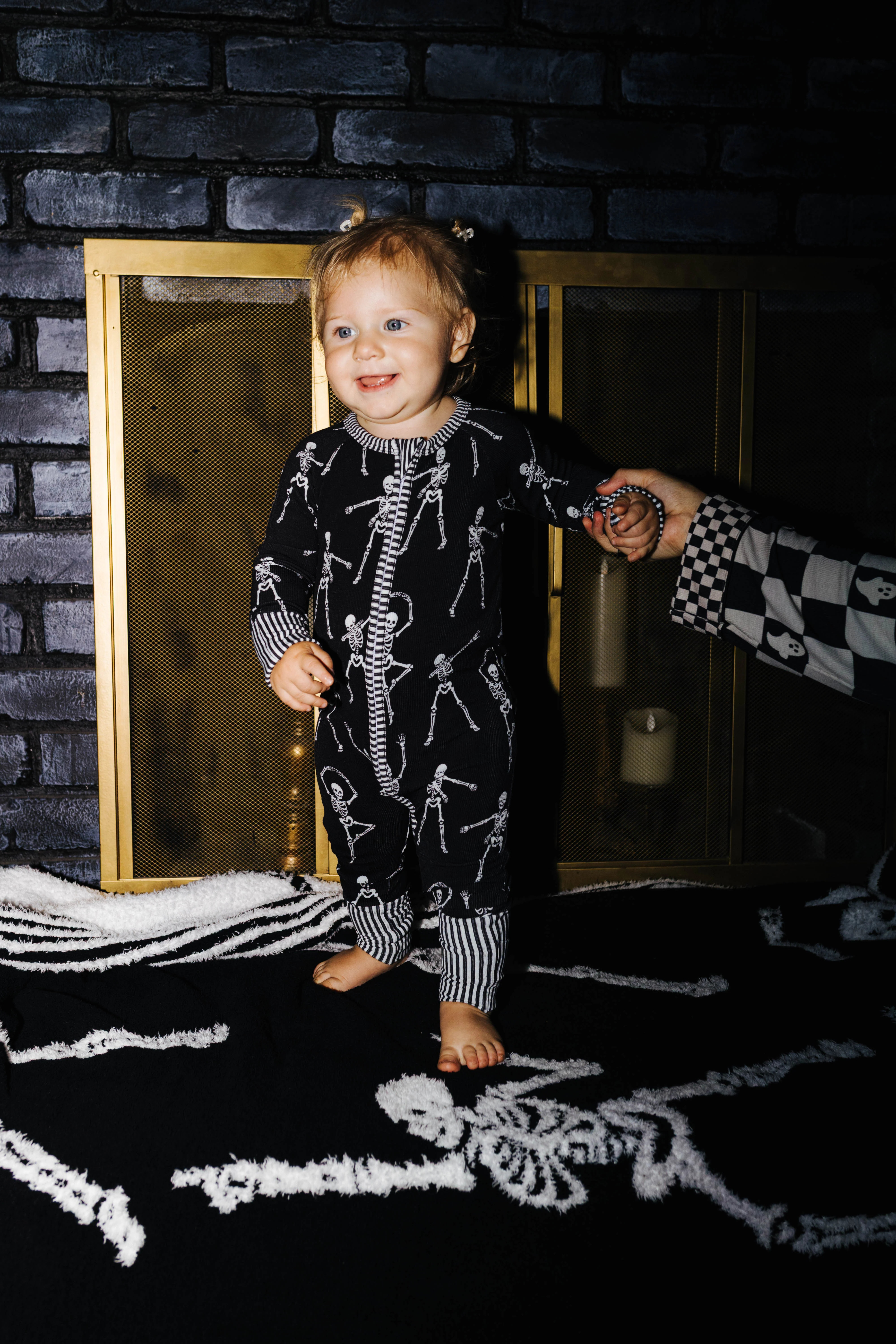 Baby Skelly Ribbed Zip Pajamas | Staykation