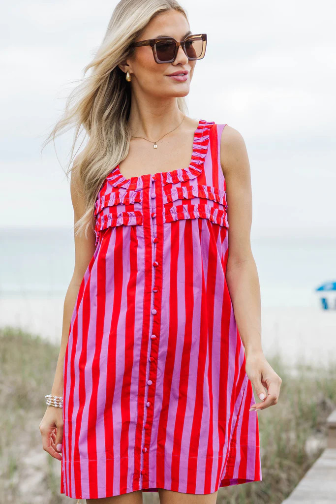 Just About Perfect Pink Striped Dress | The Mint Julep Boutique