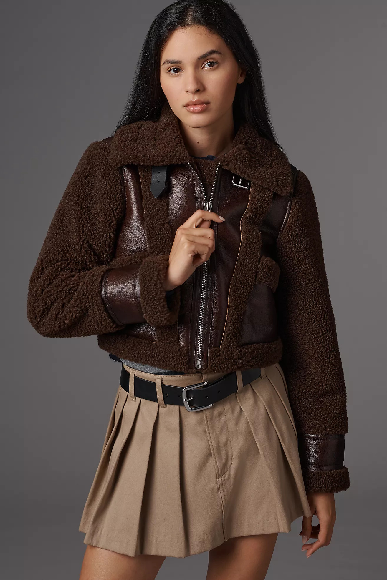 BLANKNYC Head Start Crop Sherpa Fleece Jacket | Anthropologie (US)