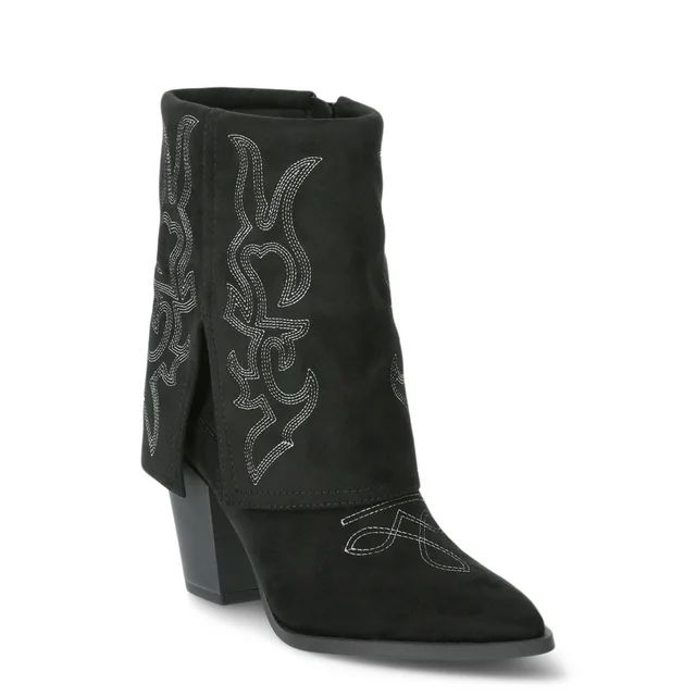 No Boundaries Women's Fold Over Western Boots | Walmart (US)