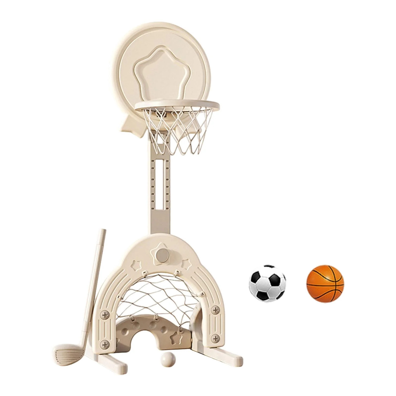 Almencla 3 in 1 Basketball Hoop Set Indoor Outdoor Sport Toys for Home Carnival Party White | Walmart (CA)