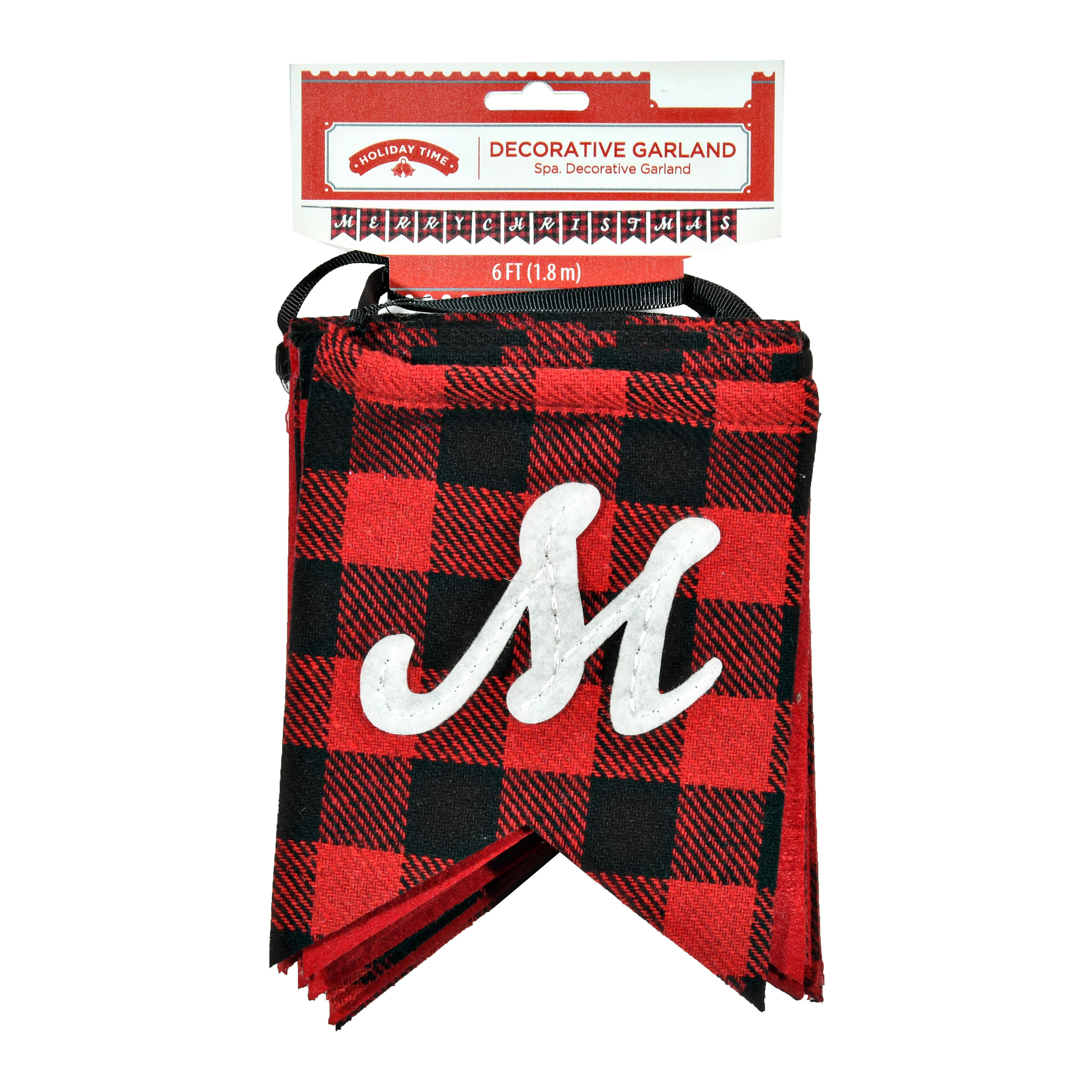Holiday Time 6feet Buffalo Decorative Merry Christmas Garland | Walmart (US)