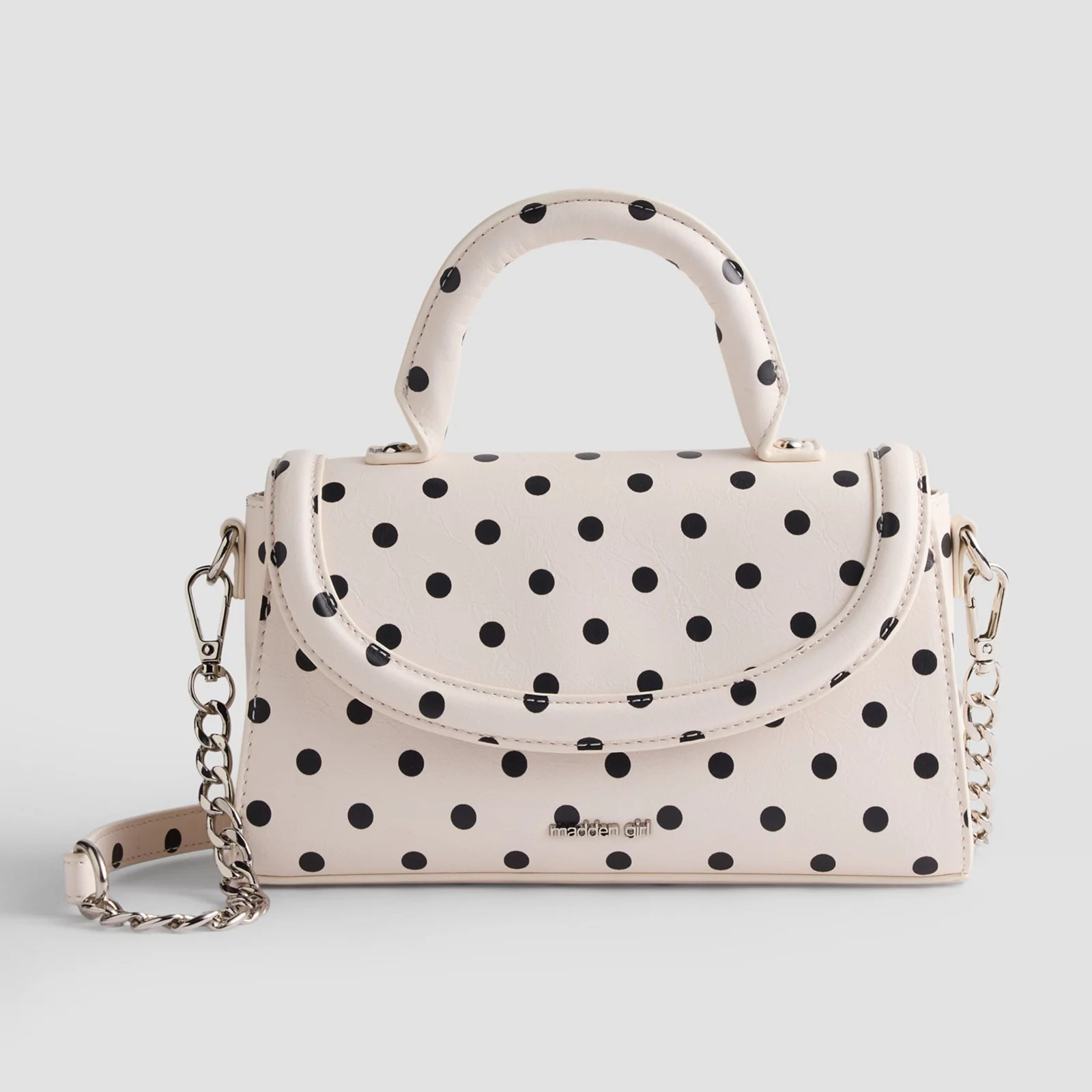 madden girl Polka Dot Top Handle Bag, Ivory | Kohl's