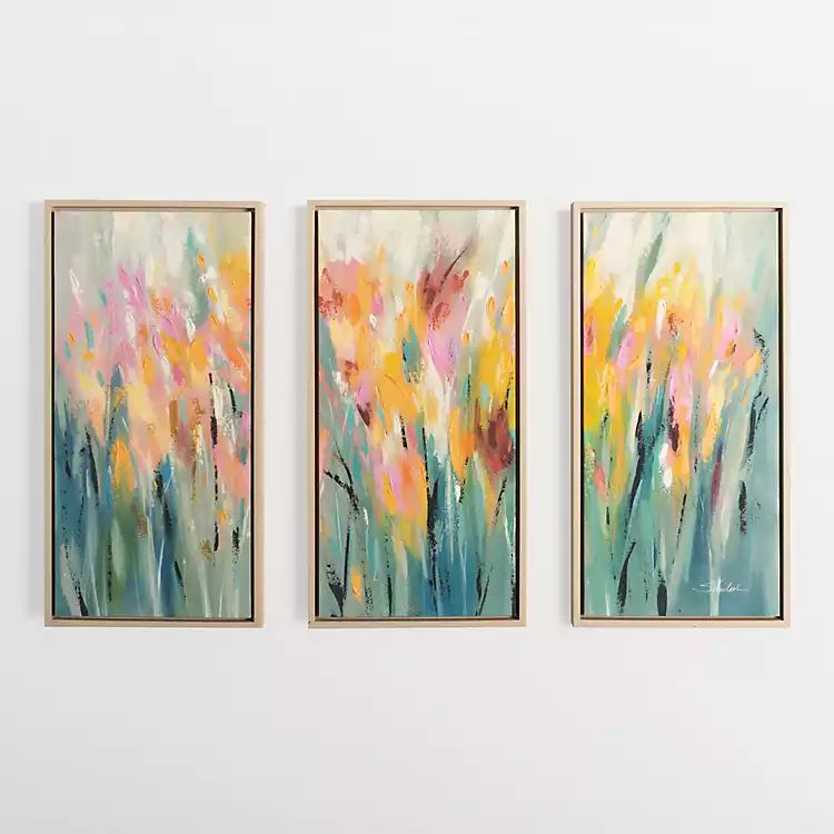 Summer Garden Framed Canvas Prints, Set of 3 | Kirkland's Home
