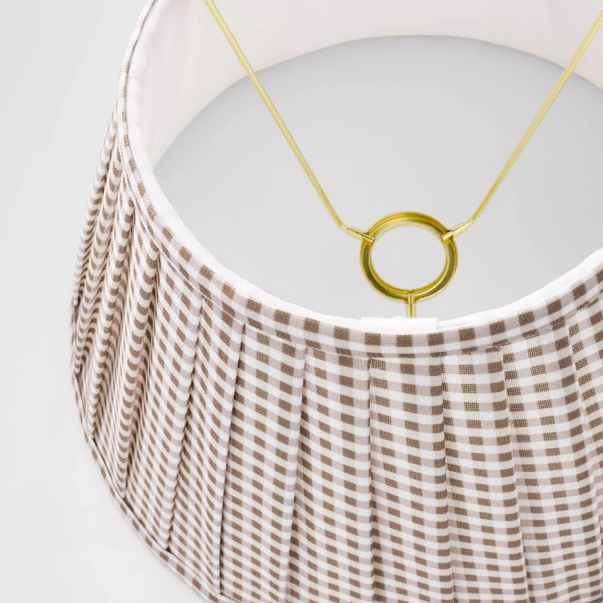 Gingham Pleated Lamp Shade Brown - Threshold™ designed with Studio McGee | Target