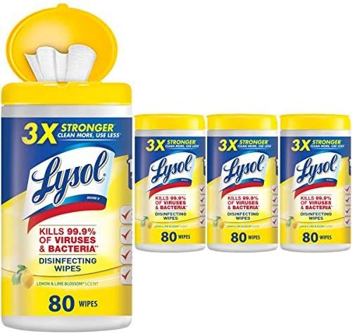 Lysol Disinfectant Wipes, Multi-Surface Cleaning Antibacterial Disinfecting Wipes, Lemon and Lime... | Amazon (US)