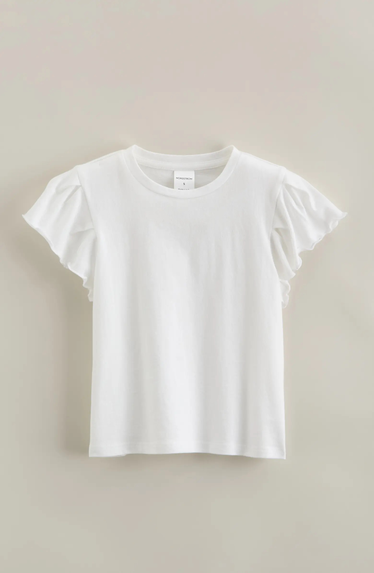 Kids' Flutter Sleeve Cotton T-Shirt | Nordstrom