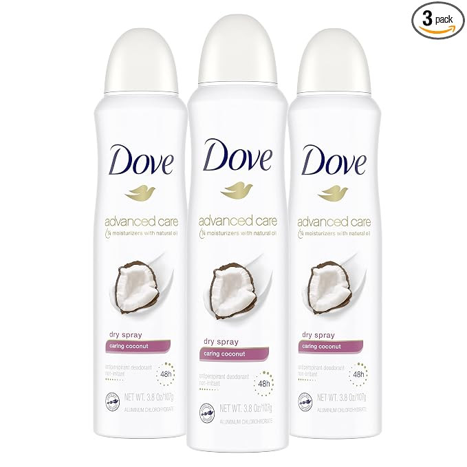 Dove Advanced Care Dry Spray Antiperspirant Deodorant Caring Coconut 3 Count For Women With 48 Ho... | Amazon (US)