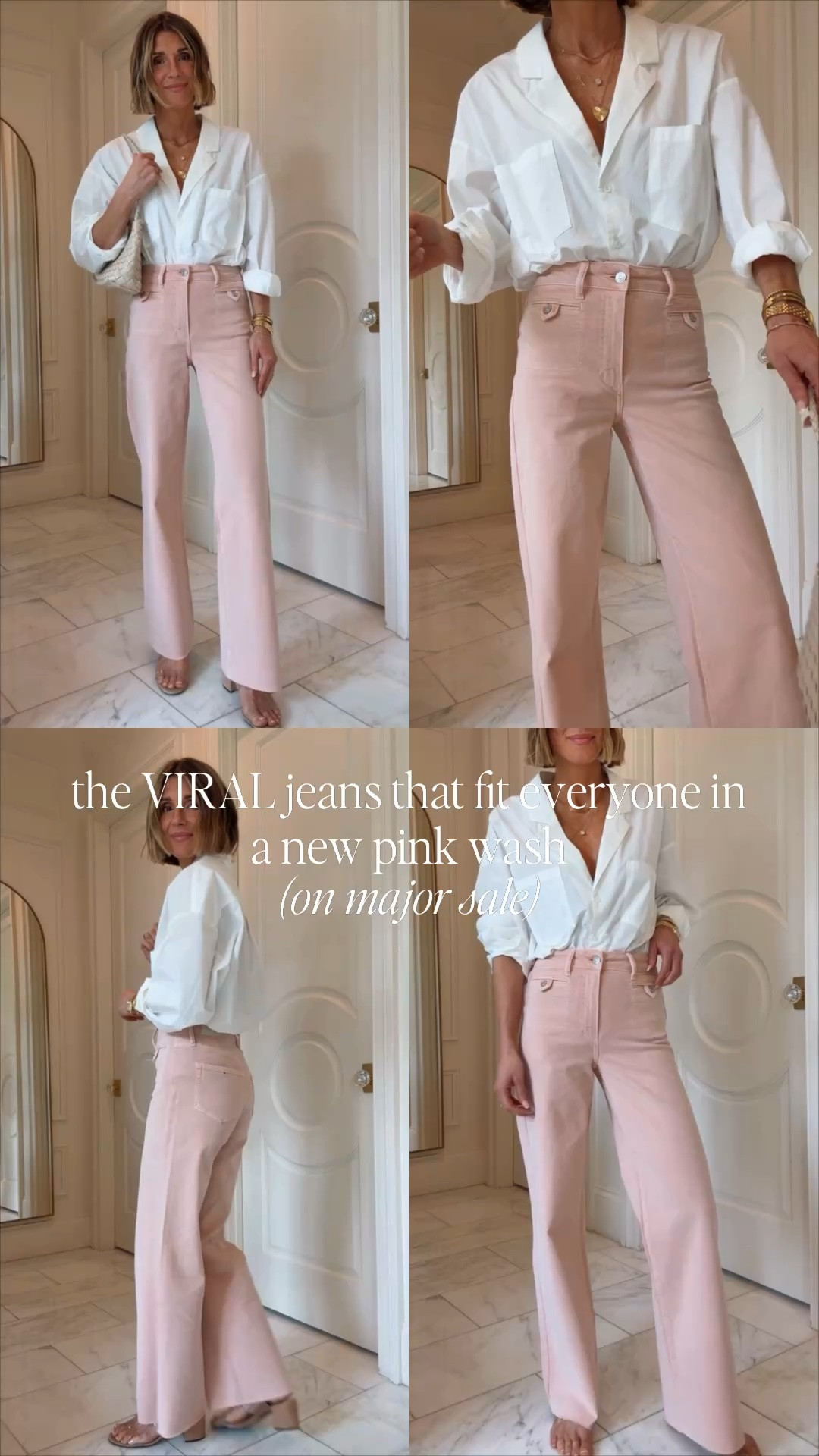The jeans that fit everybody on sale! This new pale pink wash is so good! Im wearing size 25 and these fit tts. Im 5'7 for
Reference 
Use code BECKY20 for 20% off