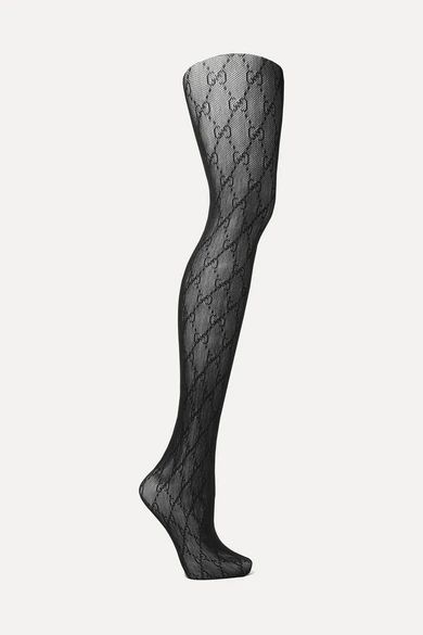Gucci - Intarsia Fishnet Tights - Black | NET-A-PORTER (US)