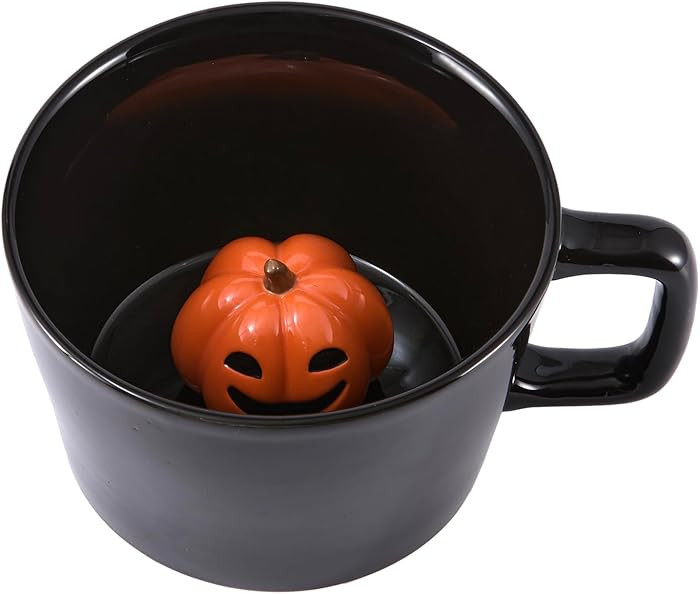Bico Orange Pumpkin Large Ceramic Halloween Surprise Mug, for Coffee, Milk, Hot Chocolate, Hallow... | Amazon (US)