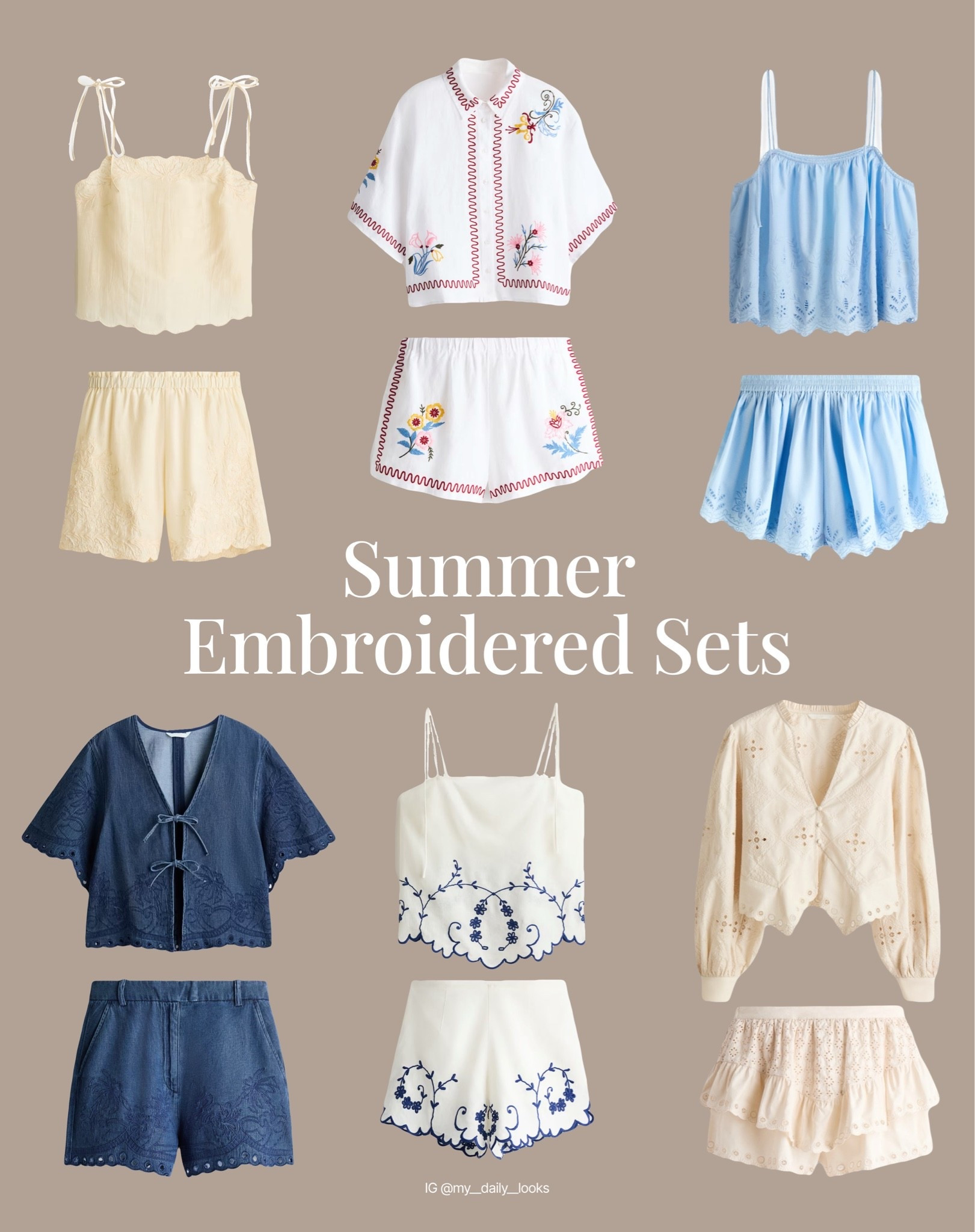 Summer embroidered co-ords 🖤

Tags: white blouse, embroidered blouse, embroidered shorts, embroidered trousers, melange blouse, capsule wardrobe, high street, summer outfits, summer dresses, vacation outfits beach, travel outfits.

#LTKSeasonal #LTKootd

#LTKsummer #LTKstyletip #LTKtravel