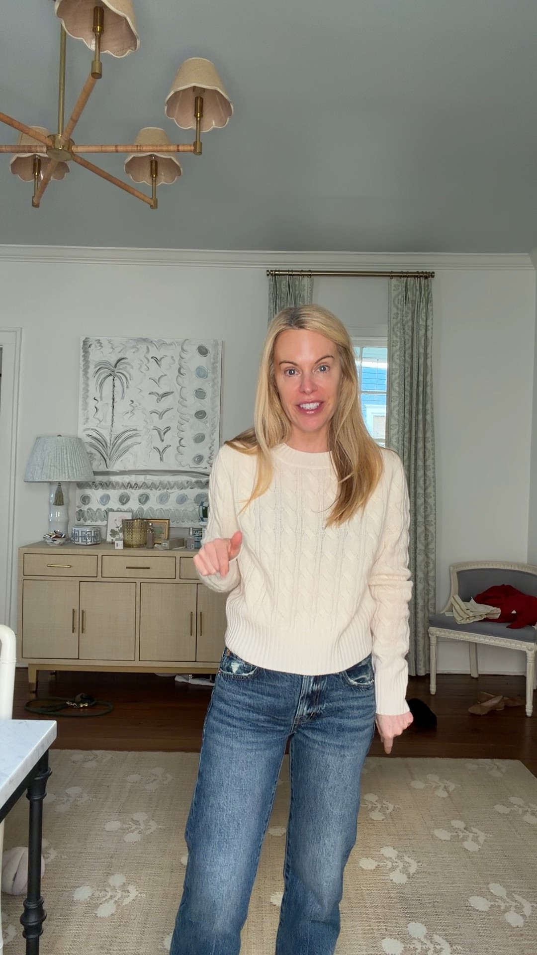 These jeans for the illusion of a thigh gap and a RL lookalike sweater that is the same &500 quality for under $100  

#LTKPetite #LTKOver40 #LTKootd