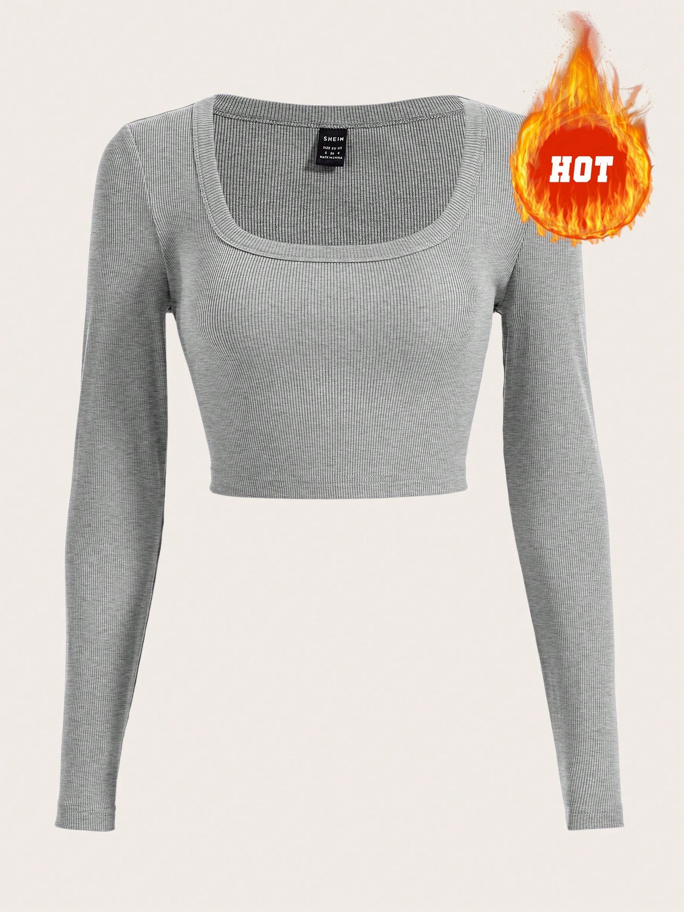 SHEIN EZwear Scoop Neck Crop Tee | SHEIN